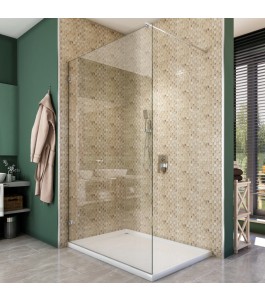 Walk In Dusche  - Almada 01 - Duschwand - Chrom - Klarglas