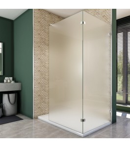 Walk In Dusche  - Almada 05 - Duschwand - Chrom - Satino