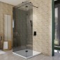 Walk In Dusche - Amora-07 - Duschwand - Schwarz - Grauglas Walk In Dusche - Amora-07 - Duschwand - Schwarz - Grauglas