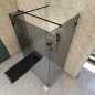 Walk In Dusche - Amora-07 - Duschwand - Schwarz - Grauglas Walk In Dusche - Amora-07 - Duschwand - Schwarz - Grauglas