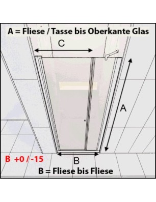 Duschtüren Crato 14 - Pendeltür - Schwarz - Klarglas
