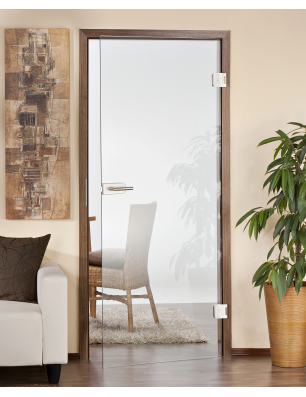 Ganzglastür KLAR mit klarer Glasfläche im Wohnraum