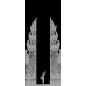 Ganzglastür Cross gelasert auf Klarglas Ganzglastür Cross gelasert auf Klarglas
