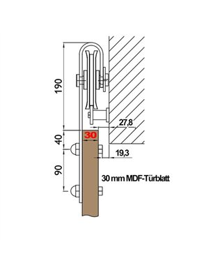 Holzschiebetür Barn-Line - Holz-Mix  Model 1009