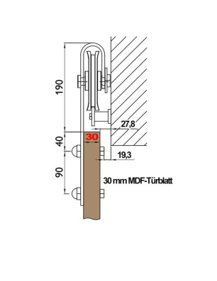 Holzschiebetür Barn-Line - Weiss  Model 1011