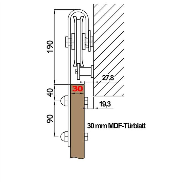 Holzschiebetür Barn-Line - Holz-Mix  Model 1013
