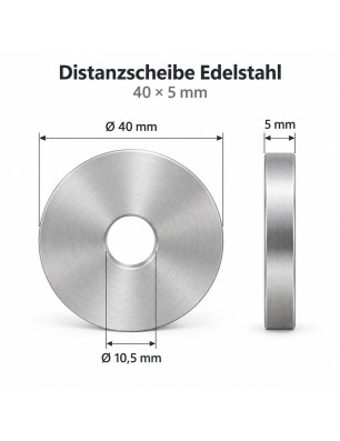 Distanzhülse M8 5 mm für Glasschiebetüren | Abstand zur Wand
