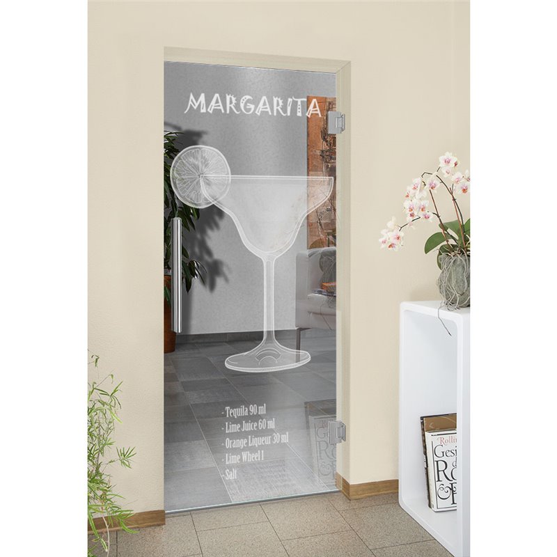 Pendeltür Margarita Gelasert Auf Klarglas Pendeltür Margarita Gelasert Auf Klarglas