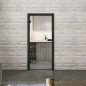 Ganzglastür Loft Schwarzlack 04 auf Klarglas