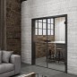 Ganzglastür Loft Schwarzlack 04 auf Klarglas