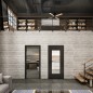 Ganzglastür Loft Schwarzlack 04 auf Klarglas