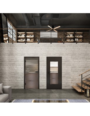 Ganzglastür Loft Rosteisen Genietet 14 auf Klarglas | Glastuershop24