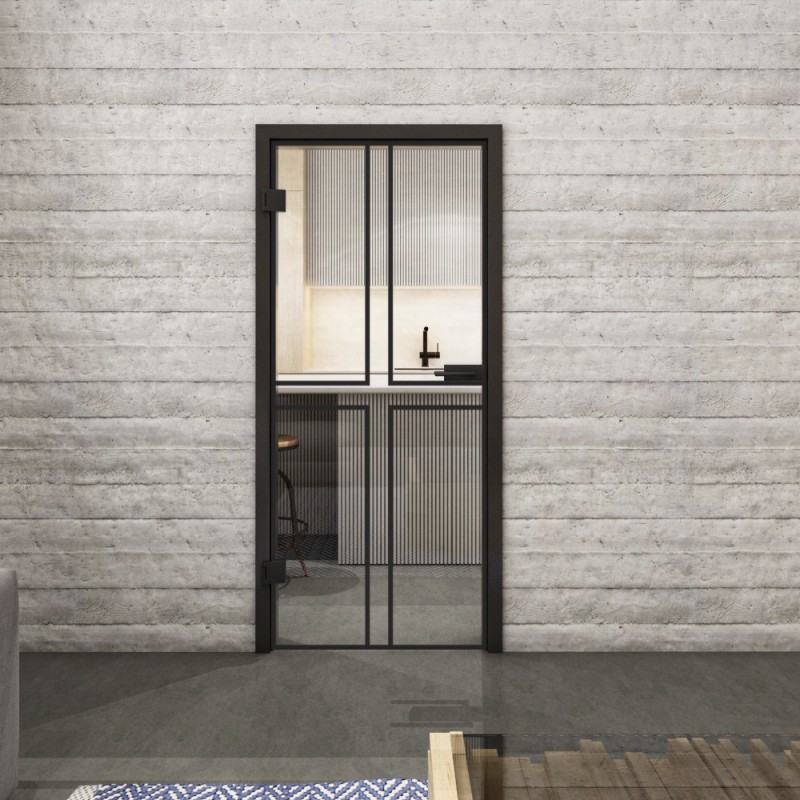 Ganzglastür Loft Schwarzlack 15 auf Klarglas Ganzglastür Loft Schwarzlack 15 auf Klarglas