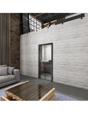 Ganzglastür Loft Schwarzlack 15 auf Klarglas | Glastuershop24