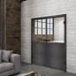 Ganzglastür Loft Schwarzeisen Genietet 16 auf Klarglas Ganzglastür Loft Schwarzeisen Genietet 16 auf Klarglas