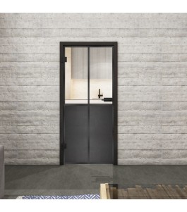 Ganzglastür Loft Schwarzeisen Genietet 20 | Glastuershop24