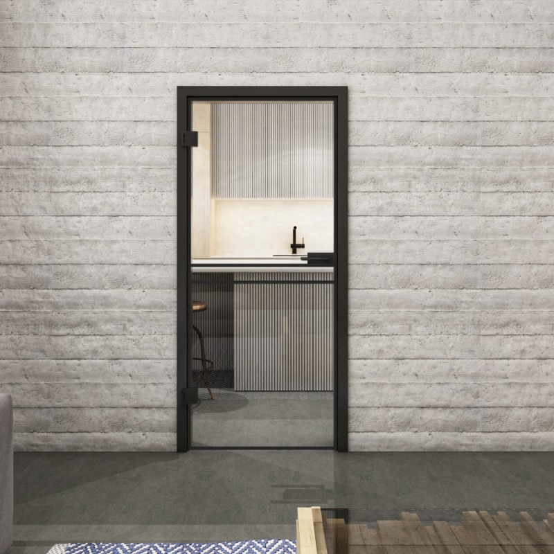 Ganzglastür Loft Schwarzlack 18 auf Klarglas Ganzglastür Loft Schwarzlack 18 auf Klarglas