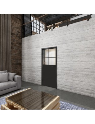 Ganzglastür Loft Schwarzlack 23 auf Klarglas | Glastuershop24