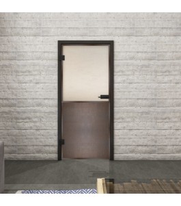 Ganzglastür Loft Rosteisen Genietet 16 blickdicht | Glastuershop24