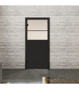 Ganzglastür Loft Schwarzlack 22 blickdicht | Glastuershop24