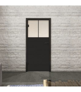 Ganzglastür Loft Schwarzlack 25 blickdicht | Glastuershop24