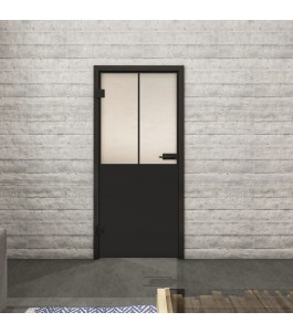 Ganzglastür Loft Schwarzlack 26 blickdicht | Glastuershop24