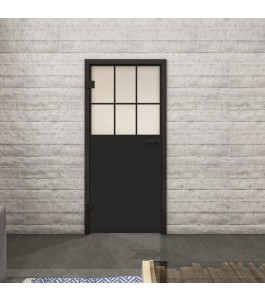 Ganzglastür Loft Schwarzlack 27 Blickdicht | Glastuershop24