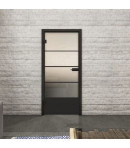 Ganzglastür Loft Schwarzlack 31 blickdicht | Glastuershop24