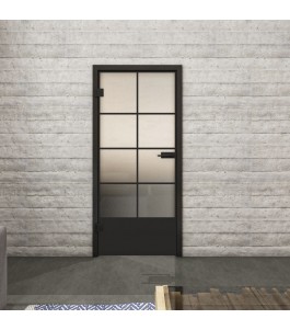 Ganzglastür Loft Schwarzlack 34 blickdicht | Glastuershop24