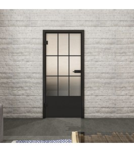 Ganzglastür Loft Schwarzlack 38 blickdicht | Glastuershop24
