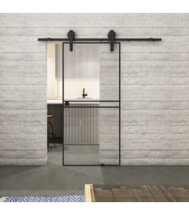 Glasschiebetür BARN-LINE Loft Schwarzlack 18 | Glastuershop24