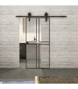 Glasschiebetür BARN-LINE Loft Schwarzlack 15 | Glastuershop24