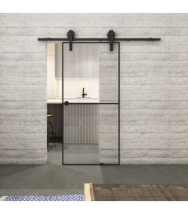 Glasschiebetür BARN-LINE Loft Schwarzlack 04 | Glastuershop24