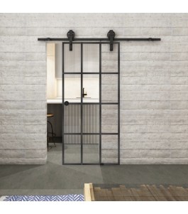 Glasschiebetür BARN-LINE Loft Schwarzeisen | Glastuershop24