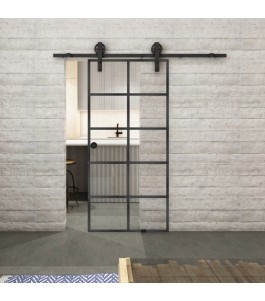 Glasschiebetür BARN-LINE Loft Schwarzeisen | Glastuershop24