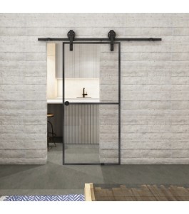 Glasschiebetür BARN-LINE Loft Schwarzeisen | Glastuershop24