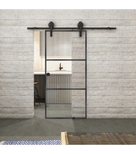 Glasschiebetür BARN-LINE Loft Schwarzeisen | Glastuershop24