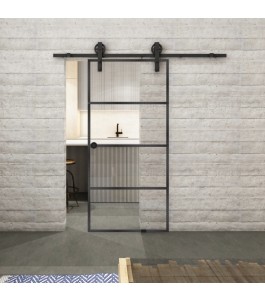 Glasschiebetür BARN-LINE Loft Schwarzeisen | Glastuershop24