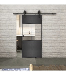 Glasschiebetür BARN-LINE Loft Schwarzeisen | Glastuershop24