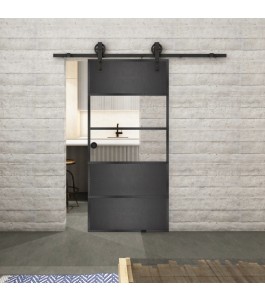 Glasschiebetür BARN-LINE Loft Schwarzeisen | Glastuershop24