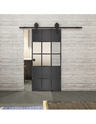Glasschiebetür BARN-LINE Loft Schwarzeisen | Glastuershop24