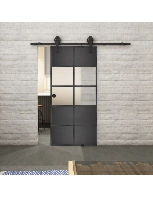 Glasschiebetür BARN-LINE Loft Schwarzeisen | Glastuershop24