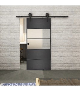 Glasschiebetür BARN-LINE Loft Schwarzeisen | Glastuershop24
