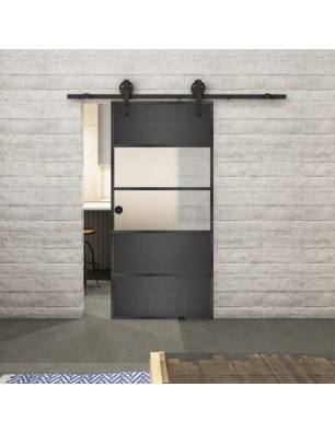 Glasschiebetür BARN-LINE Loft Schwarzeisen | Glastuershop24