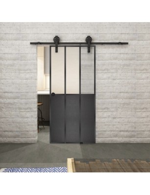 Glasschiebetür BARN-LINE Loft Schwarzeisen | Glastuershop24