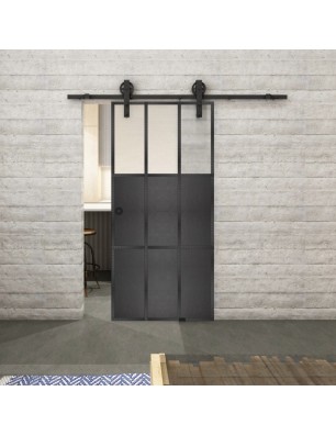 Glasschiebetür BARN-LINE Loft Schwarzeisen | Glastuershop24
