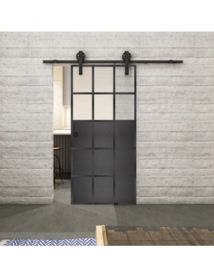 Glasschiebetür BARN-LINE Loft Schwarzeisen | Glastuershop24