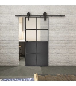 Glasschiebetür BARN-LINE Loft Schwarzeisen | Glastuershop24