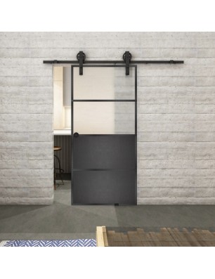 Glasschiebetür BARN-LINE Loft Schwarzeisen | Glastuershop24