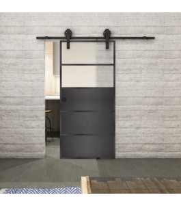 Glasschiebetür BARN-LINE Loft Schwarzeisen | Glastuershop24